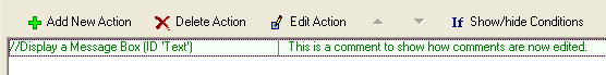 Action Commented Out